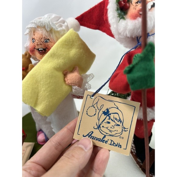 Lot Of 3 1994 Vintage ANNALEE Mobilitee Dolls‎ - Santa & Santa Grandma 8” NWT - Picture 10 of 12
